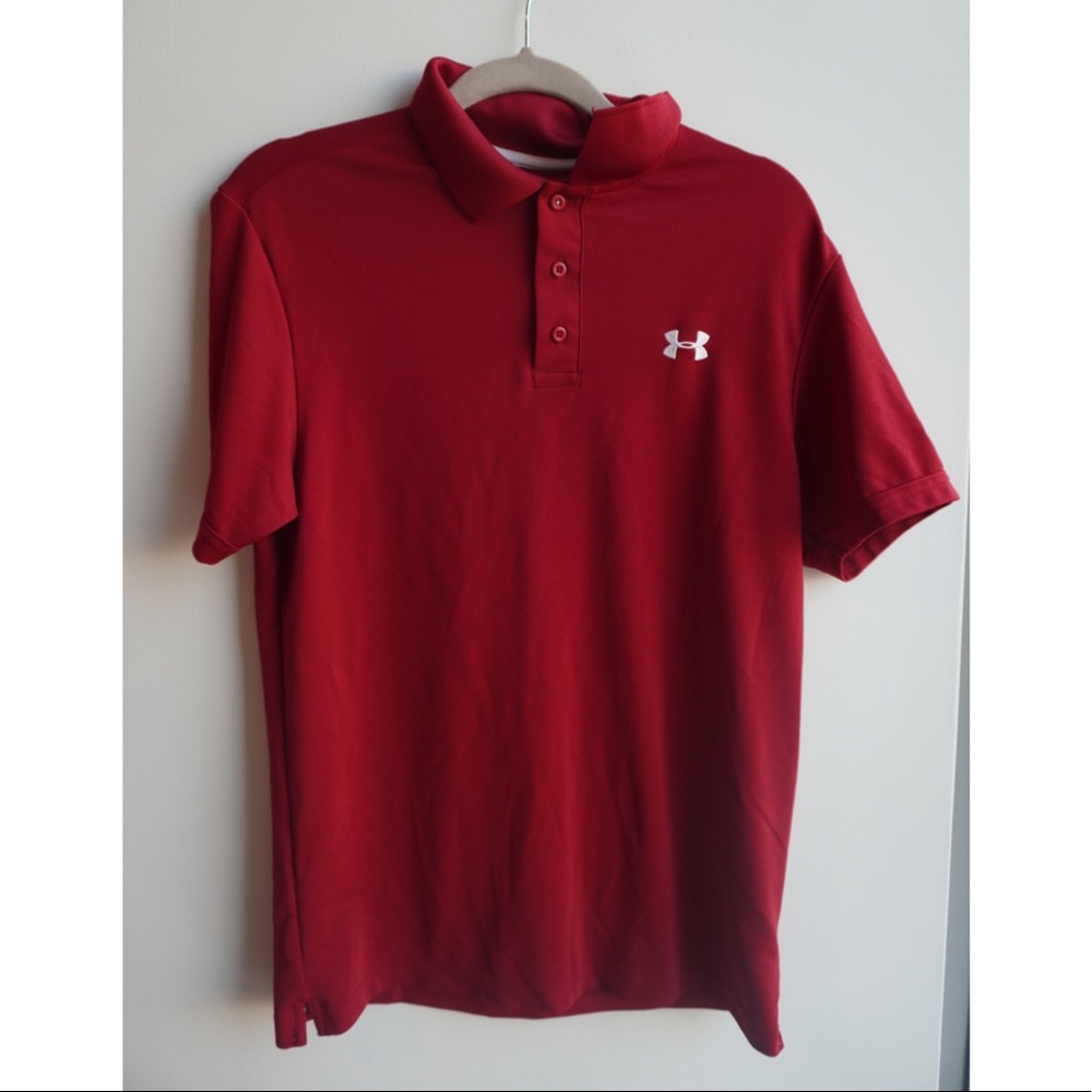 Men’s Under Armour Polo, Red, Like new never worn